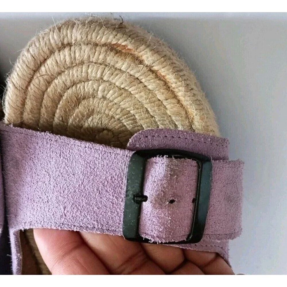 Manebi Womens Nordic Slides Size 8.5 Lavender Purple Double Strap Slip On Sandal - Picture 3 of 6